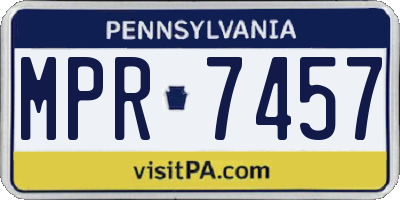 PA license plate MPR7457