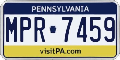 PA license plate MPR7459