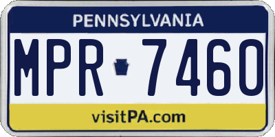 PA license plate MPR7460