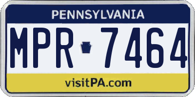 PA license plate MPR7464