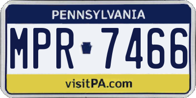PA license plate MPR7466