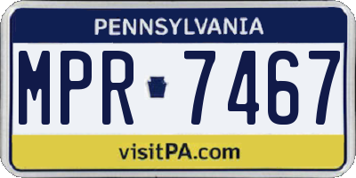 PA license plate MPR7467