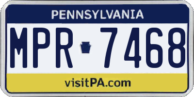 PA license plate MPR7468