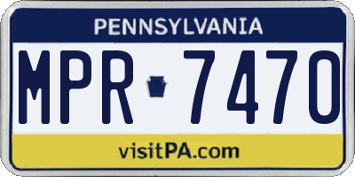 PA license plate MPR7470