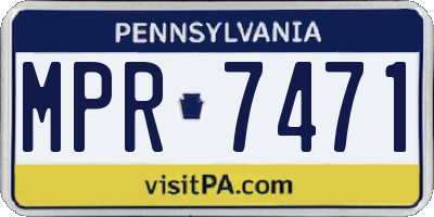 PA license plate MPR7471