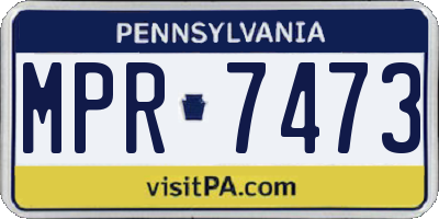 PA license plate MPR7473
