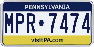 PA license plate MPR7474