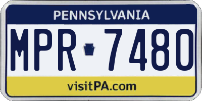 PA license plate MPR7480