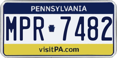 PA license plate MPR7482