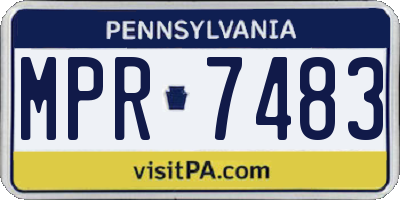 PA license plate MPR7483