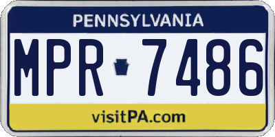 PA license plate MPR7486