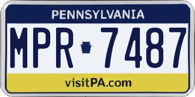 PA license plate MPR7487