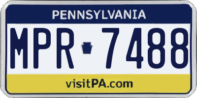 PA license plate MPR7488