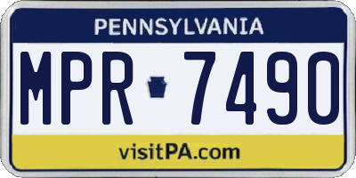 PA license plate MPR7490
