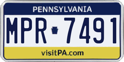 PA license plate MPR7491