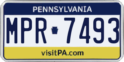 PA license plate MPR7493