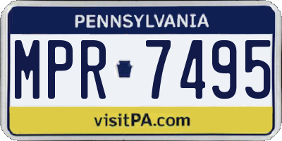 PA license plate MPR7495