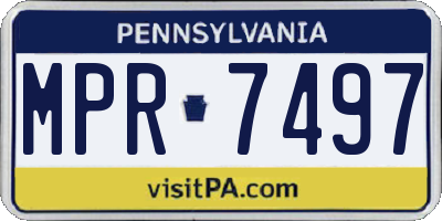 PA license plate MPR7497