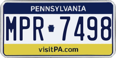 PA license plate MPR7498