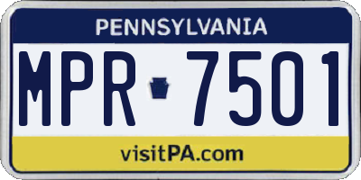 PA license plate MPR7501