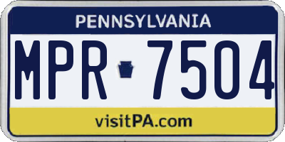 PA license plate MPR7504