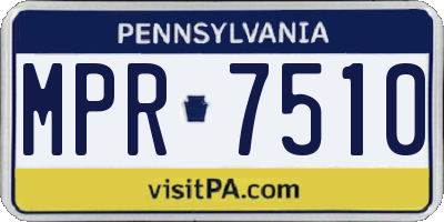 PA license plate MPR7510