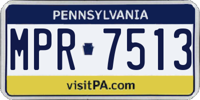 PA license plate MPR7513