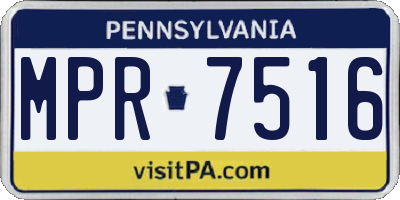 PA license plate MPR7516