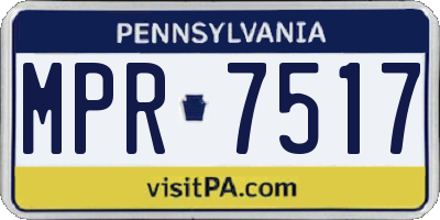 PA license plate MPR7517