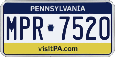PA license plate MPR7520