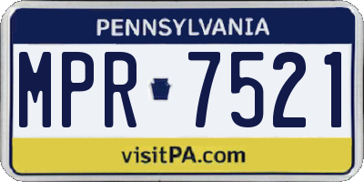 PA license plate MPR7521