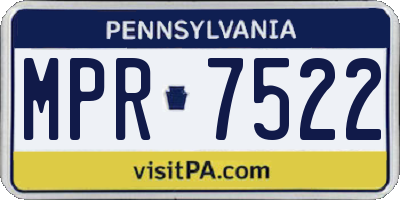 PA license plate MPR7522
