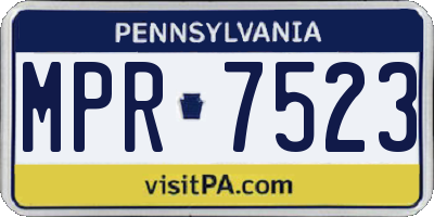 PA license plate MPR7523