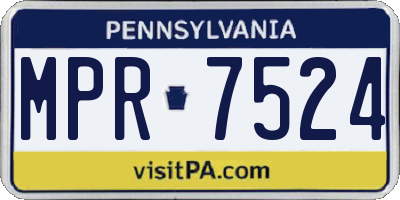 PA license plate MPR7524