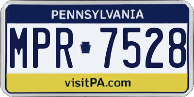 PA license plate MPR7528