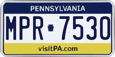 PA license plate MPR7530