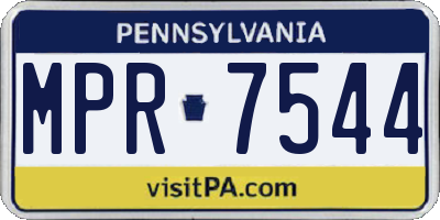 PA license plate MPR7544