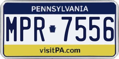 PA license plate MPR7556