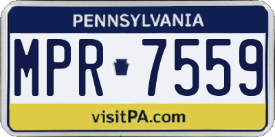 PA license plate MPR7559