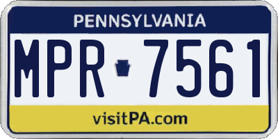 PA license plate MPR7561