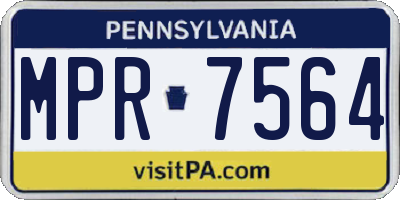 PA license plate MPR7564