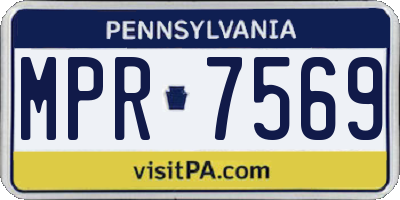 PA license plate MPR7569