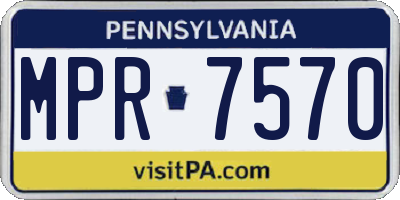 PA license plate MPR7570