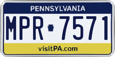 PA license plate MPR7571