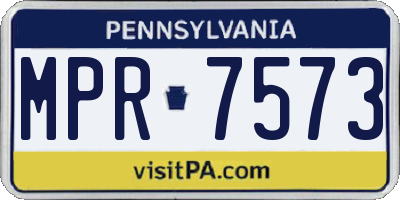 PA license plate MPR7573