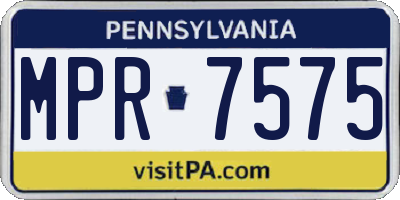PA license plate MPR7575
