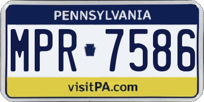 PA license plate MPR7586