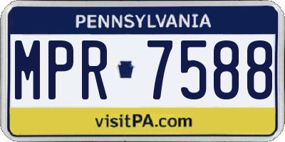 PA license plate MPR7588