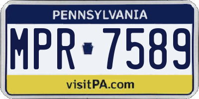 PA license plate MPR7589