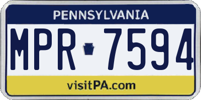PA license plate MPR7594